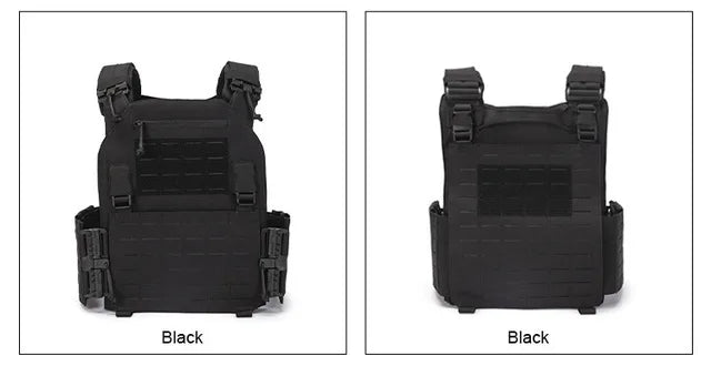 New Combat Vest 6094 – Quick Detachable Lightweight Laser Cut Tactical Vest, Black Gear for Protective Plate Carry