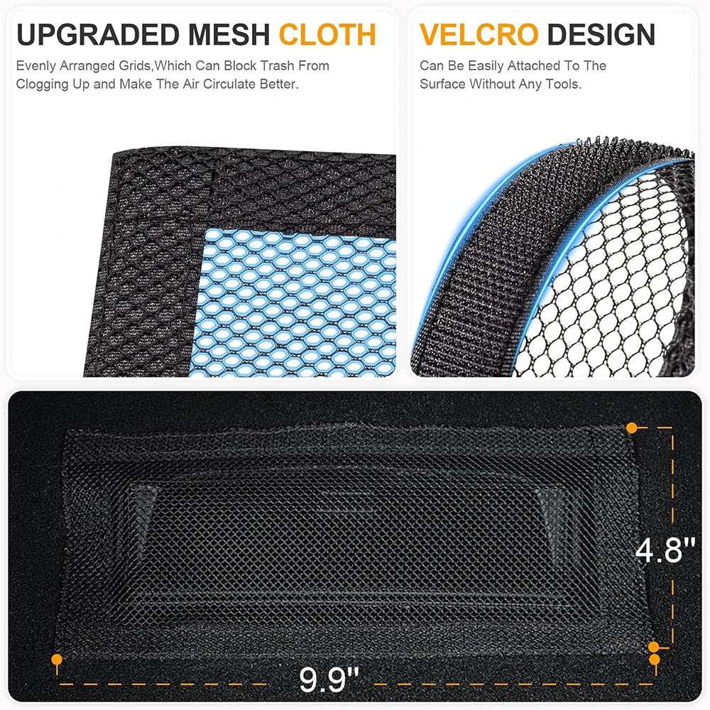 2 Pcs Tesla Model Y and 3 Highland 2024 Air Vent Covers - Under Seat Outlet Protectors with Anti-Blocking Dust Mesh - Interior Accessories