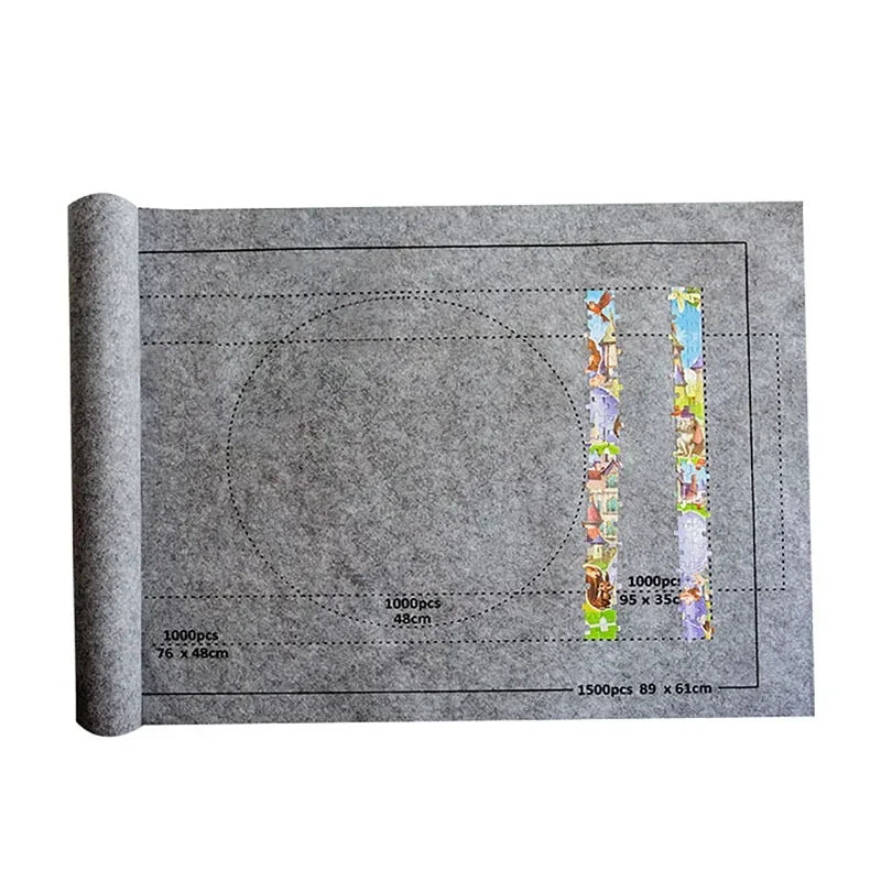 Puzzles Pad Roll-Up Felt Mat – Portable Playmat for Up to 1500-Piece Jigsaw Puzzle (Mat Only)