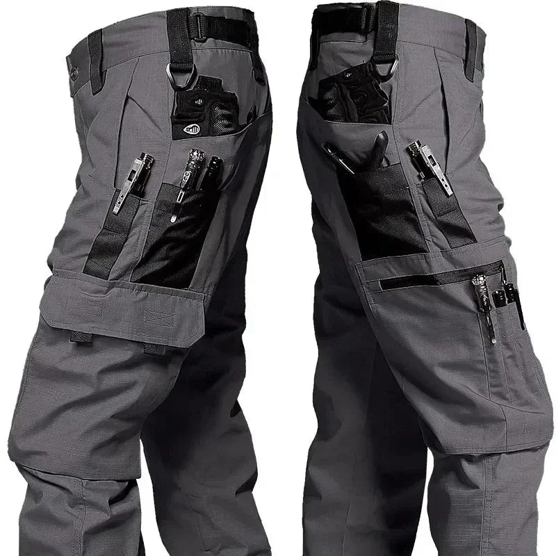 Men’s Tactical Cargo Work Pants - Multi Pocket Waterproof Outdoor Hiking Trousers for Spring Autumn Workwear