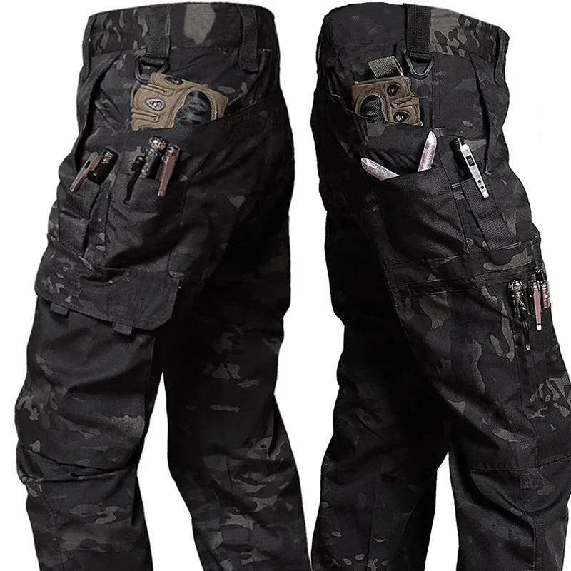 Men’s Tactical Work Cargo Pants – Waterproof Multi-Pocket Outdoor Hiking & Workwear Trousers for Autumn & Spring