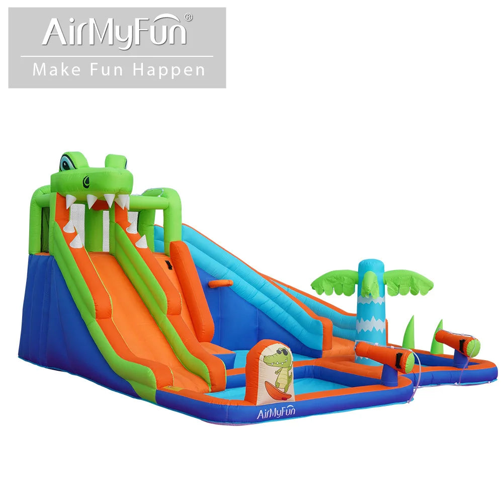 AirMyFun Jungle Inflatable Bouncer with Slide – Kids Bouncy House Jumping Castle Combo Outdoor Inflatable Play Center for Parties & Fun