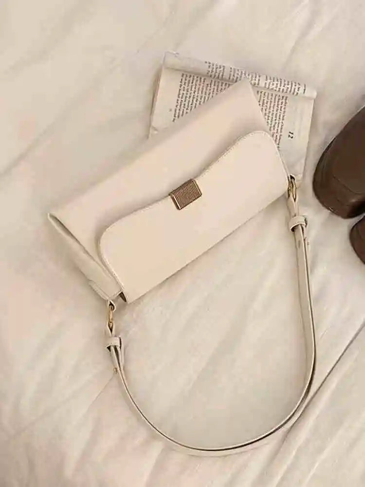 Retro Underarm Bag for Women – New Autumn Winter Fashion, Solid Color PU Leather Handbag, Casual Commuter Single Shoulder Bag
