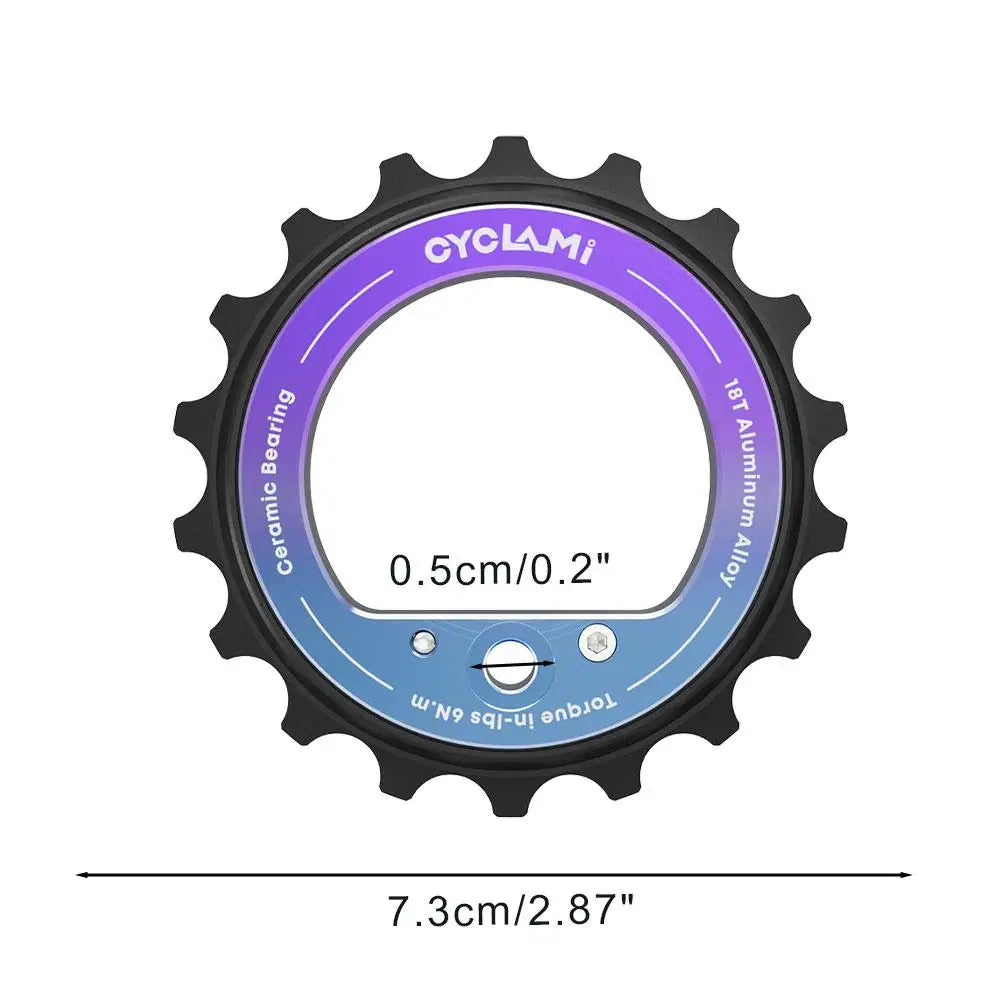18T Oversized Rear Derailleur Pulley Wheel - Hollow Eccentric Ceramic Bearing Bike Part for Shimano R8000/R7000