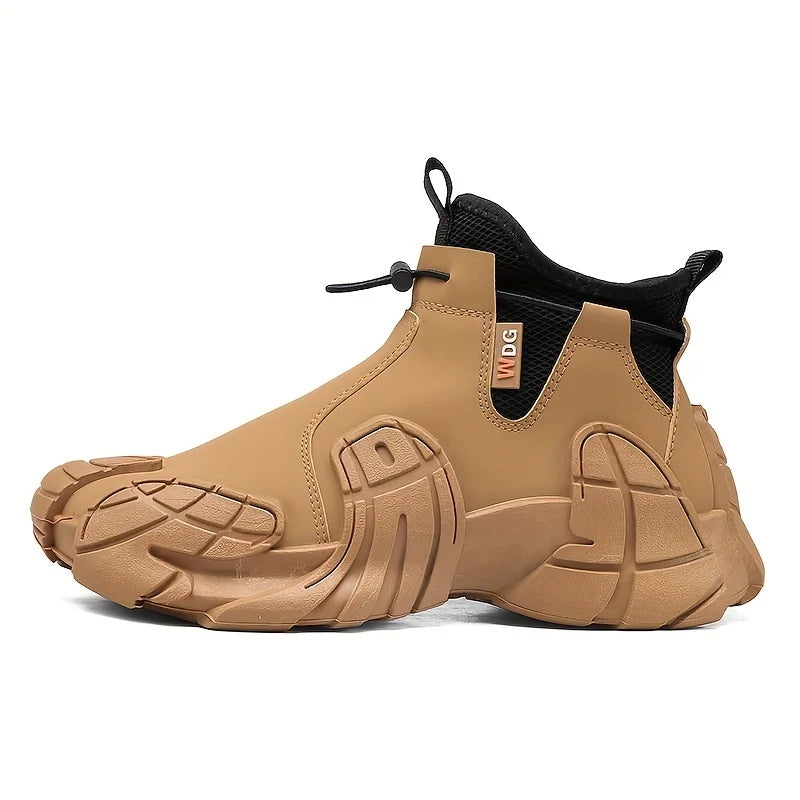 Men's High Top Shoes - Waterproof Anti-Slip Side Zipper Work & Sports Sneakers for Autumn