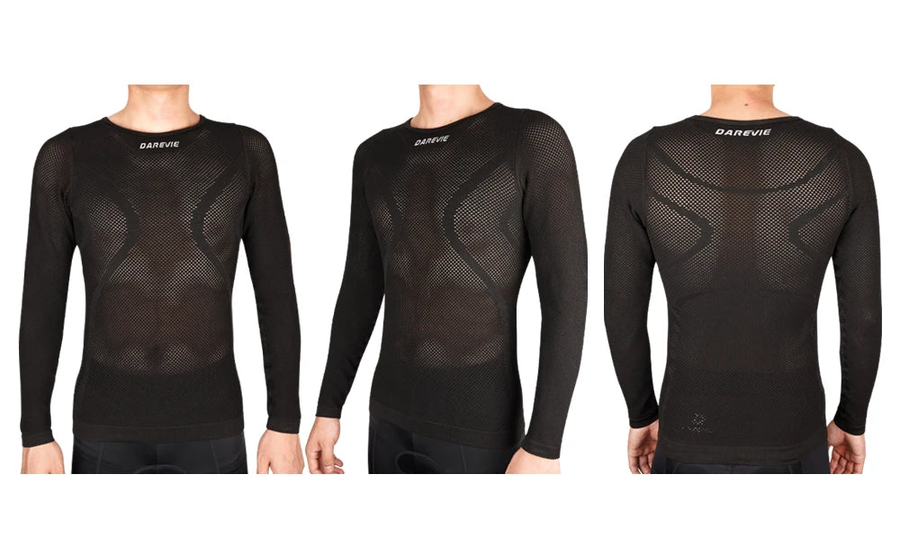 DAREVIE Cycling Base Layer - Seamless Compression Full Sleeve Underwear, Breathable MTB & Road Bike Vest (2023)
