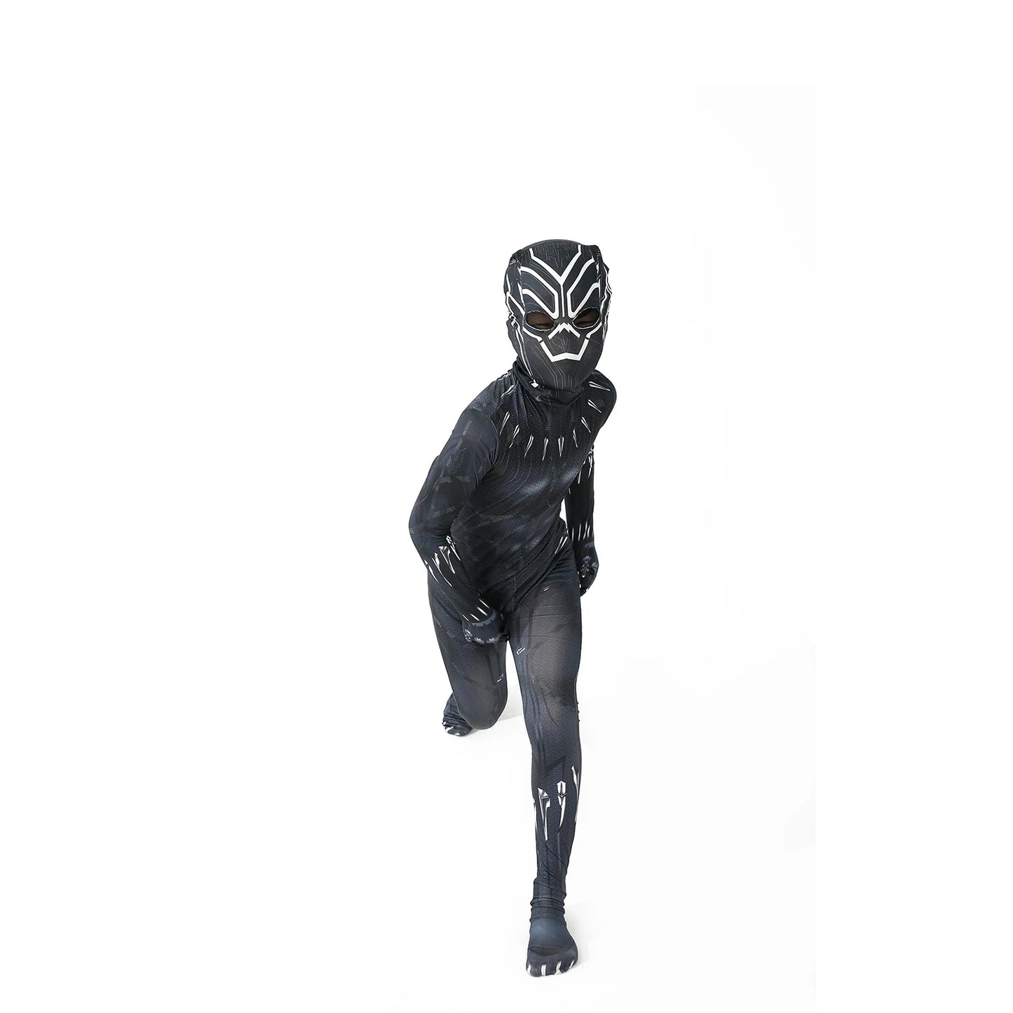 Anime Superhero Black Panther Cosplay Costume – Jumpsuit Bodysuit for Kids, Boys & Adults, Halloween Dress-Up