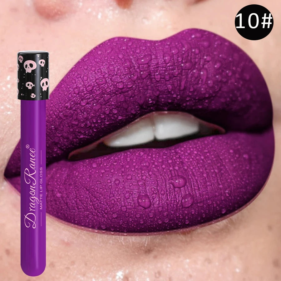 Colored Lip Gloss β Waterproof Matte Lip Glaze in Test Tube, Easy-to-Apply, Long-Lasting Party Lip Makeup