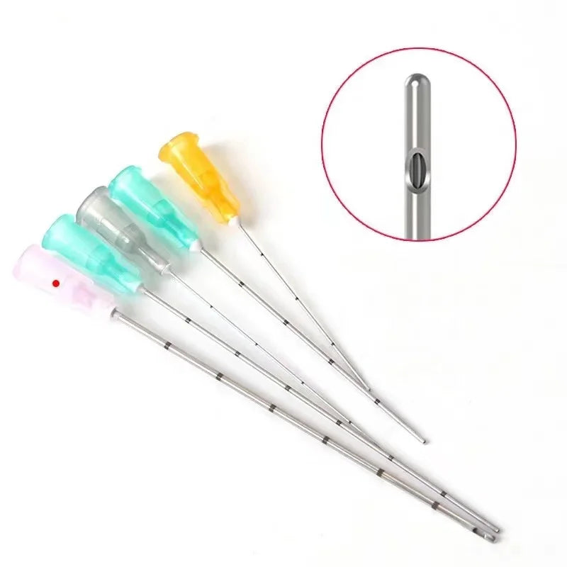 50pcs Disposable Blunt Tip Micro Cannula Needles (22G–25G) – 38mm/50mm/70mm Sizes