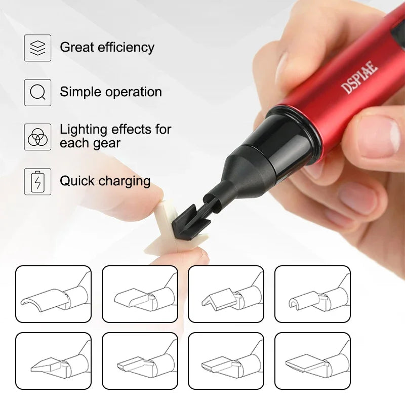 DSPIAE ES-A DIY Electric Reciprocating Sander – Grinding Pen with Sanding Heads for Plastic Models & Military Crafts