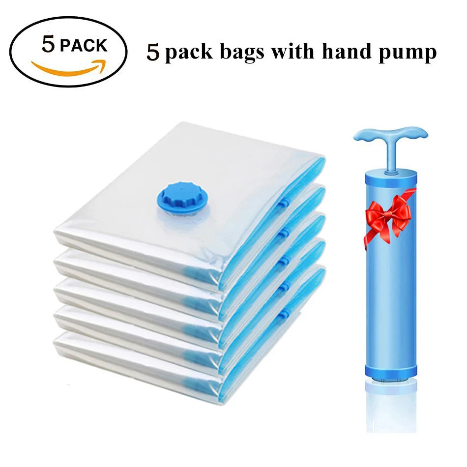 Vacuum Storage Bags for Clothes β Wardrobe Organizer Space-Saving Seal Bags for Pillows, Bedding & Blankets