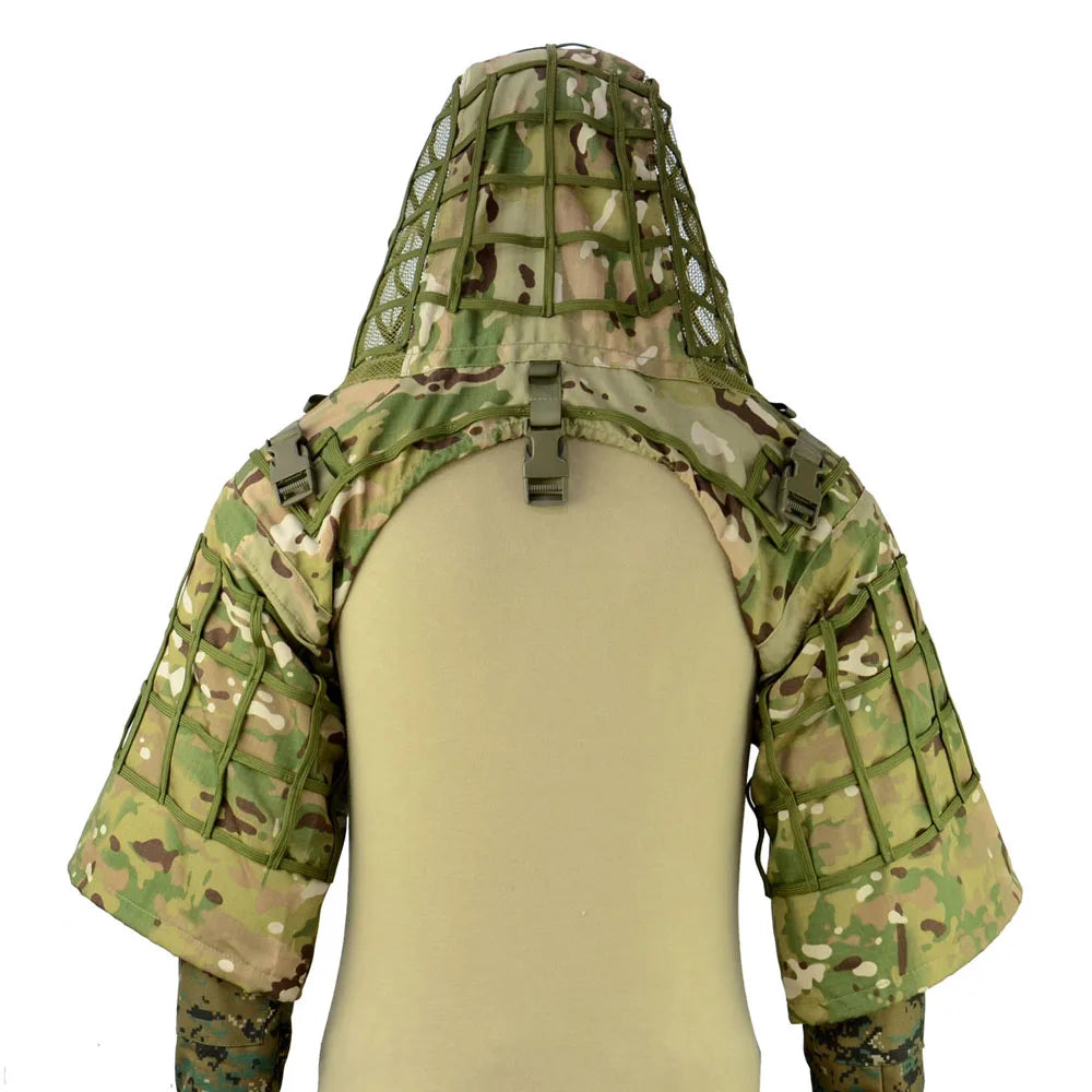 Ghillie Suit Tactical Sniper Coat β Viper Hood Camouflage Clothing for Airsoft, Paintball & Hunting, Ripstop Fabric