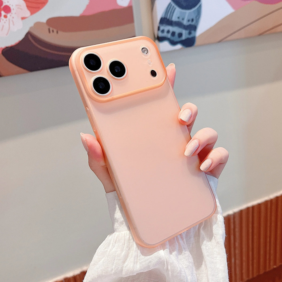 Ultra-Thin Translucent Matte iPhone Case - Shockproof Hard PC Cover with Camera & Button Protection for iPhone 13–18 Pro Max