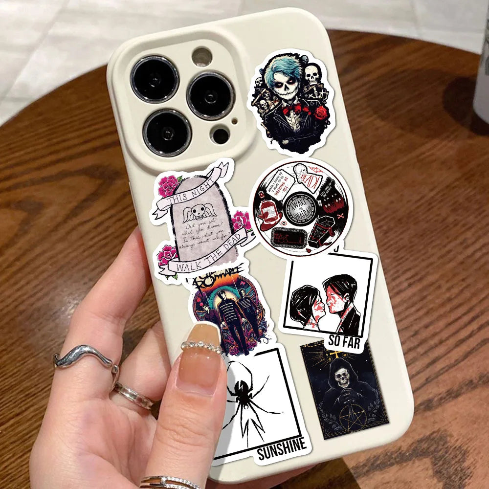 100-Piece My Chemical Romance Sticker Set - Waterproof Vinyl Decals for Laptops, Phones, Guitars, and Luggage