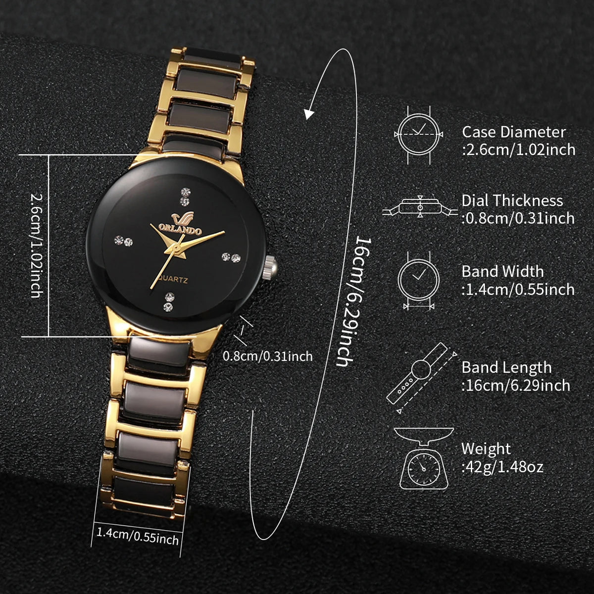Fashion Rhinestone Women's Watch – Stainless Steel Band Analog Quartz Timepiece