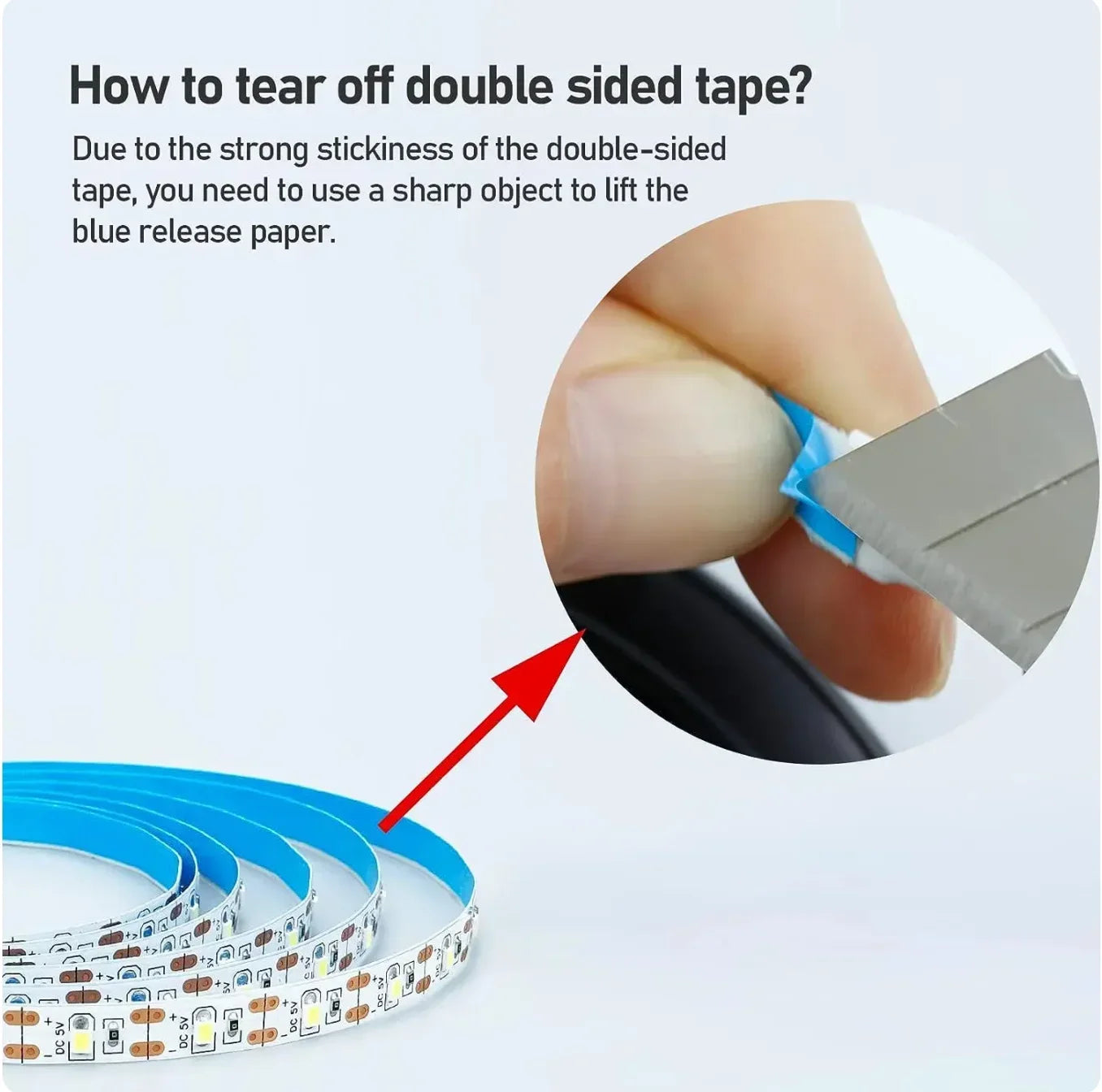 DC 5V USB LED Strip Light 2835 White & Warm White Flexible Tape Light for TV Backlight Home Decor and Ambient Lighting 1–5m