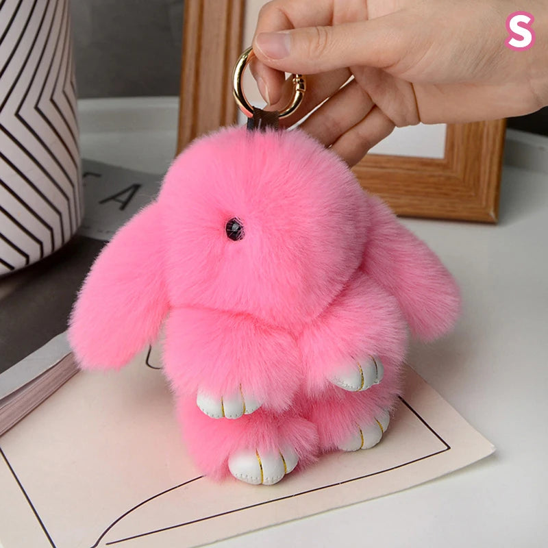 15cm Rabbit Fur Keychain - Soft Bag & Car Pendant Charm for Women, Jewelry Accessory Gift