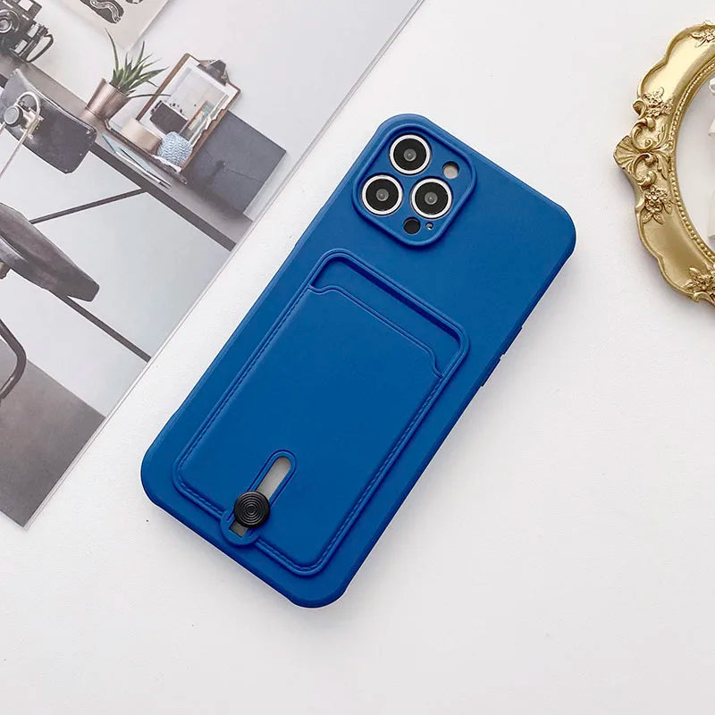 Shockproof Wallet Phone Case for Samsung Galaxy A51/A52/A53/A55 & A71/A72 – Soft Silicone Card Slot Back Cover