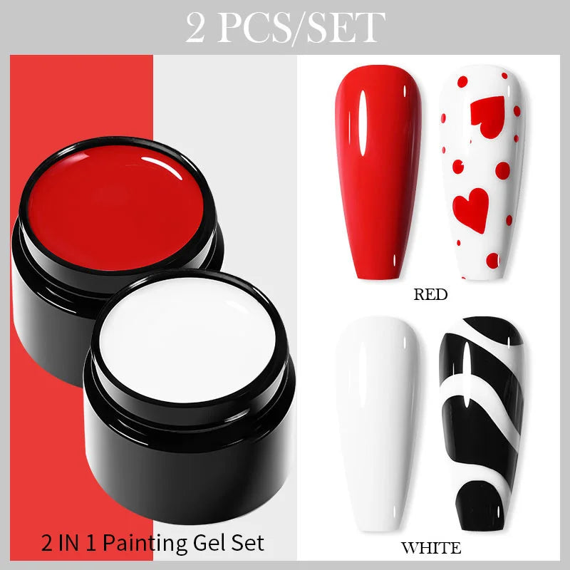BORN PRETTY Spider Wire Gel Nail Polish 5ml - Flower Drawing & Creative Point-to-Line Nail Art Gel Varnish