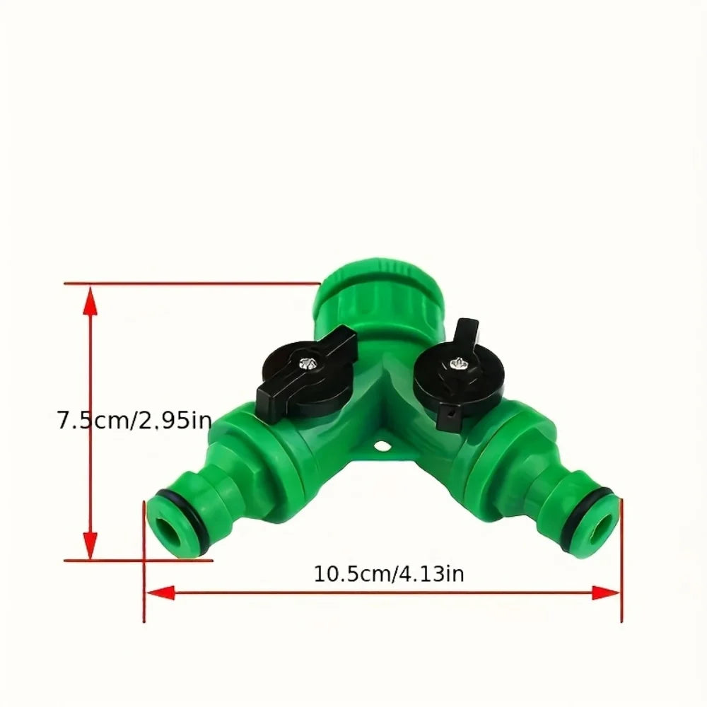 Y-Shaped Garden Hose Connector - Two-Way Faucet Diverter Adapter for Household Watering & Outdoor Use