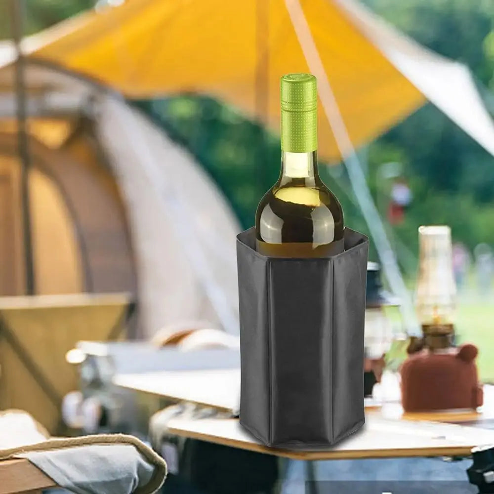Reusable Wine Cooler Sleeve – Folding Bottle Chiller with Ice Pack for Red, White Wine & Champagne