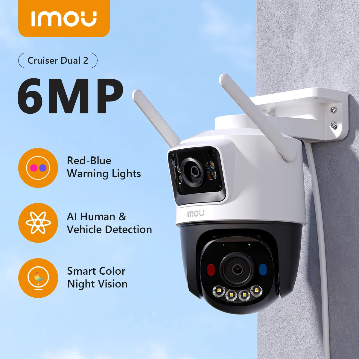 IMOU 11MP Multi-Lens WiFi Security Camera β Outdoor PTZ Surveillance with AI Human/Vehicle Detection & Color Night Vision