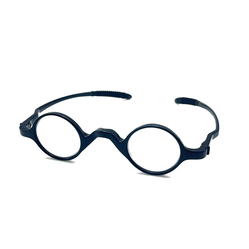 May Flower TR90 Men's Tiny Round Reading Glasses – Retro Anti-Blue Light Eyeglass Frame +4.0