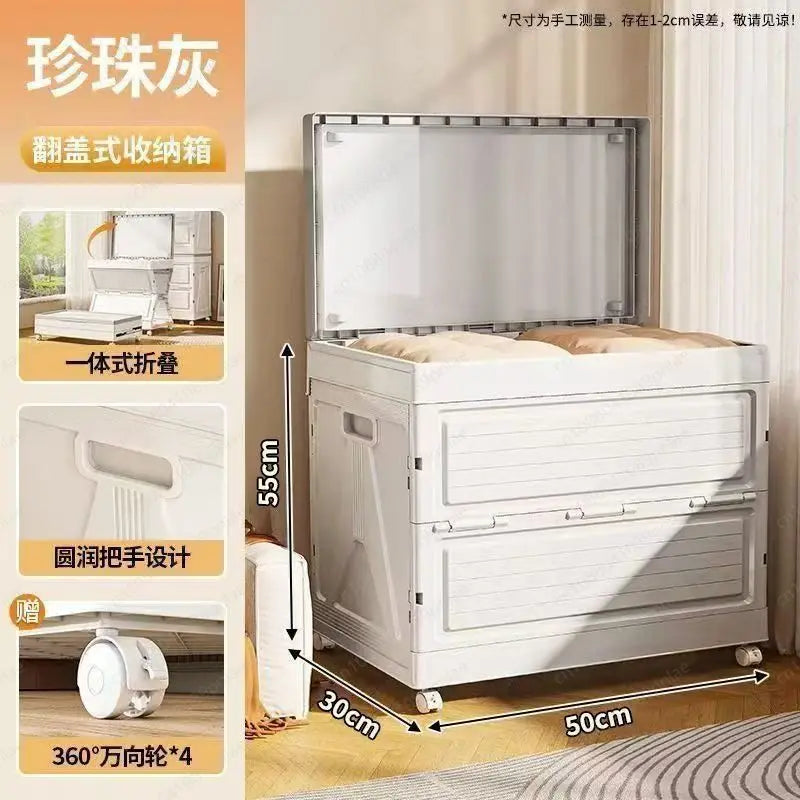 Large Capacity Foldable Storage Box - Flip-Top Organizer for Clothes & Quilts
