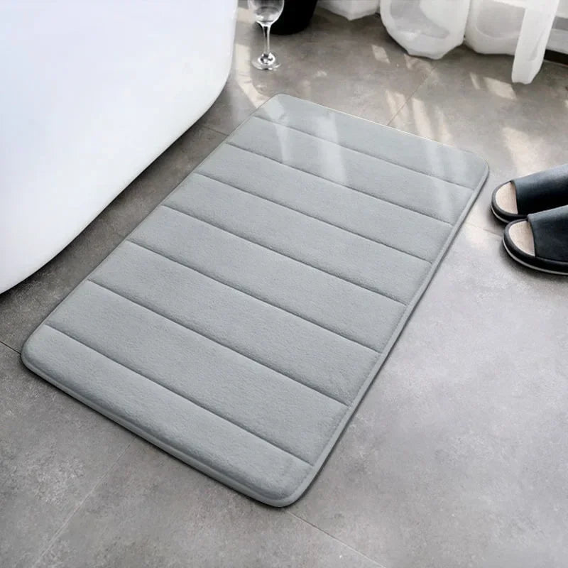 Super Absorbent Memory Foam Bath Mat - Non-Slip Bathroom Rug for Bathtub, Shower, and Toilet