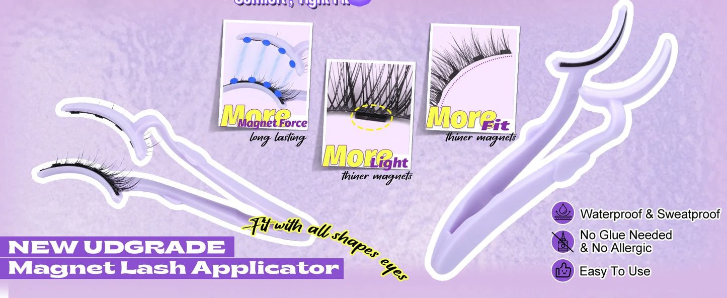 Magnetic Eyelashes Kit – Natural Look Cat Eye Lashes with Applicator, Reusable, No Glue or Eyeliner (PH309)