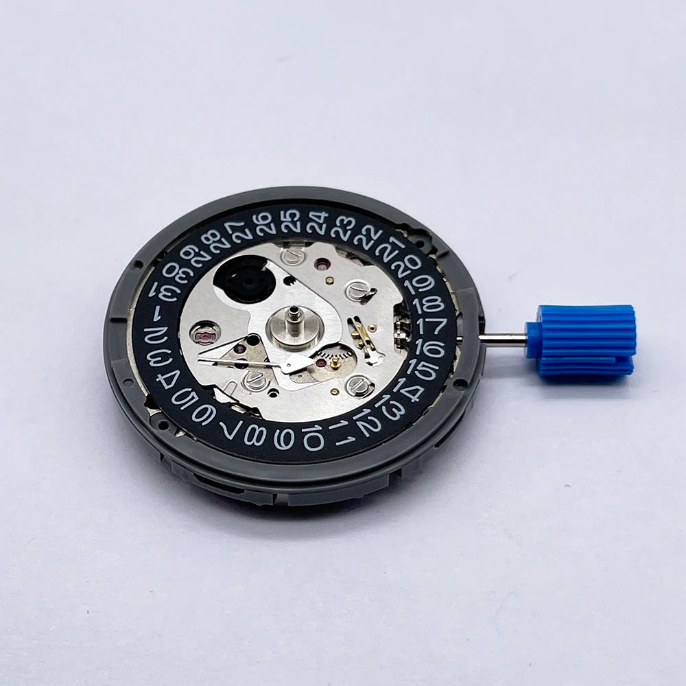 Original Japan NH35 Automatic Movement – NH35A 24 Jewels, Black Datewheel with White Text, Top-Rated TMI Mechanical Replacement Part