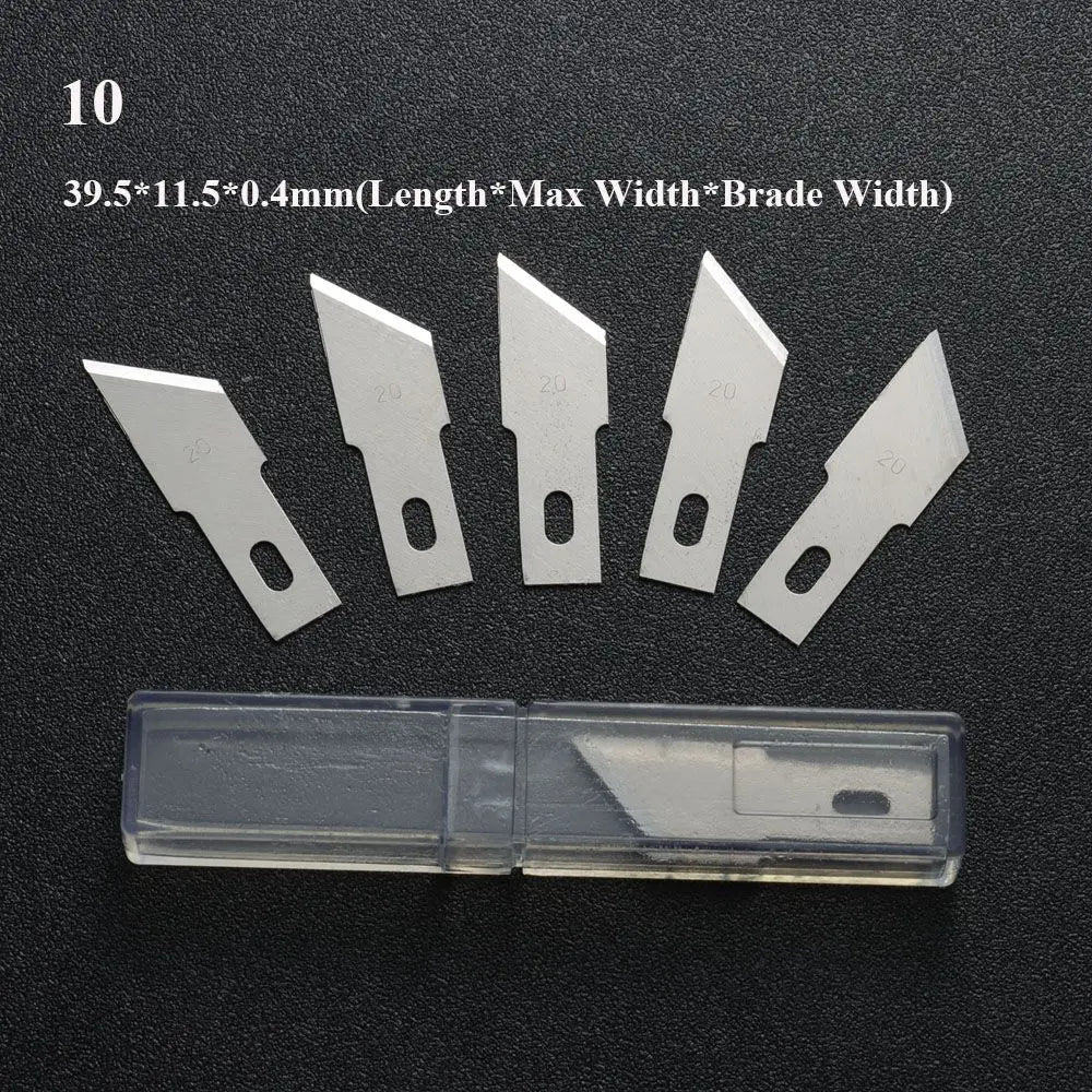 10pcs Non-Slip Metal Craft Knife Blades β Precision Engraving & Cutter Tools for PCB Repair & Mobile Phone Scalpel