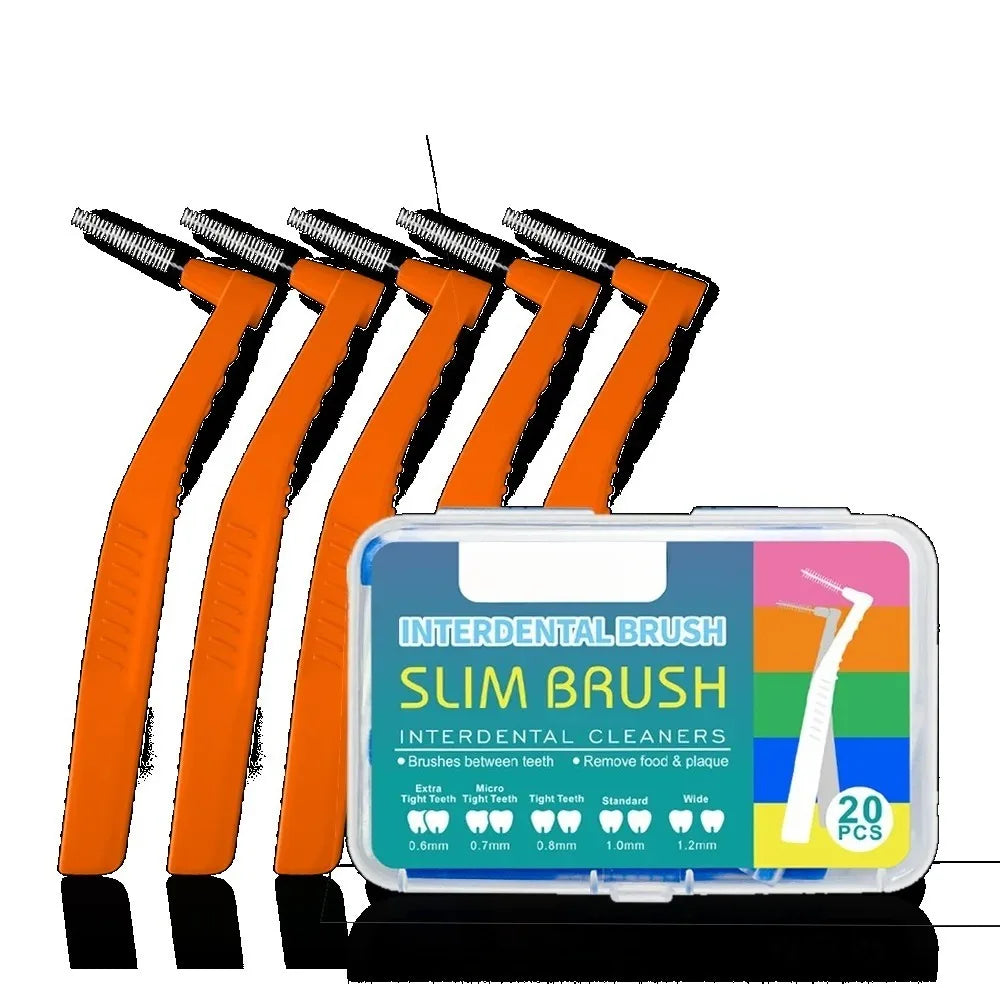 20Pcs Interdental Brushes for Teeth Cleaning – Soft Mini Orthodontic Dental Care Tools with Protective Dust Covers for Daily Oral Hygiene