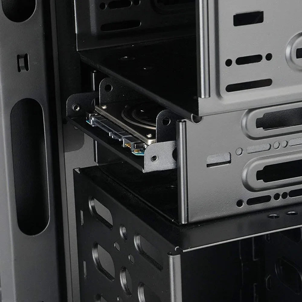 Metal Dual Bay HDD SSD Mounting Bracket - 2.5 Inch to 3.5 Inch Hard Drive Adapter for Desktop Computer Upgrades
