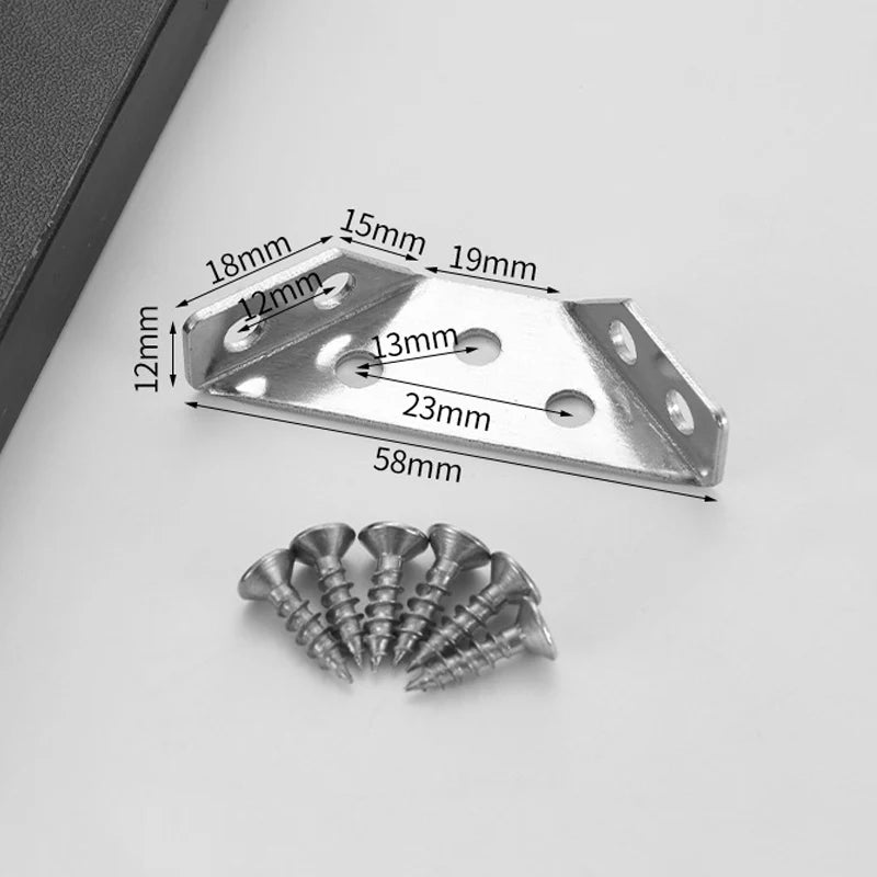 Universal Stainless Steel Corner Braces: Heavy-Duty Angle Shelf Brackets with Screws - Ideal Furniture Corner Connectors (5/10pcs)
