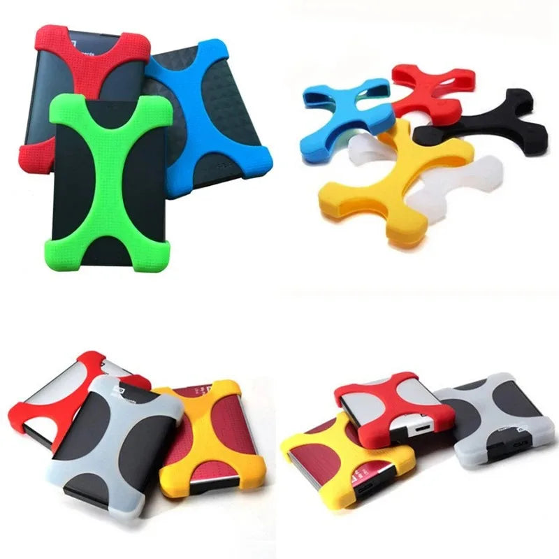 2.5" Portable External Hard Drive Case - Silicone Rubber Protective Cover with Carry Bag Retail Package