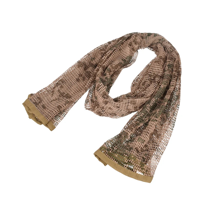 Outdoor Camouflage Netting Scarf β Camo Mesh Face Veil & Shemagh Head Wrap for Camping, Hiking, Shooting