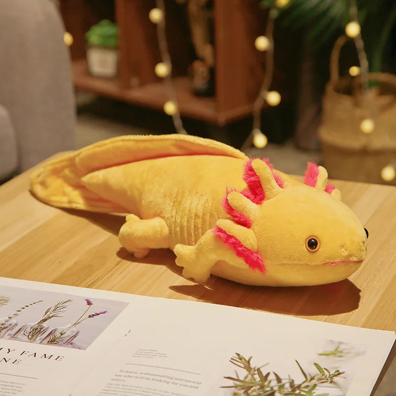 Kawaii Colorful Newt Plush Toy β 23-80cm Cute Axolotl Salamander Stuffed Animal, Fuzzy Long Pillow Cushion for Kids Gift