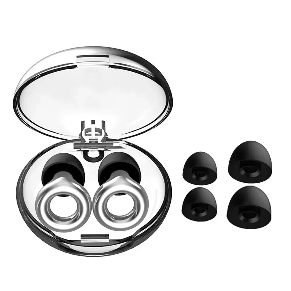 Silicone Earplugs — Noise Cancelling, Soundproof Ear Protection for Swimming & Sleep, Noise Reduction Loop Earplugs