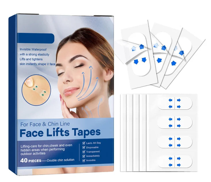 120-Piece Invisible Face Lifting Tape Set – Waterproof Transparent V-Shape Facial Patches for a Slimmer-Looking Face