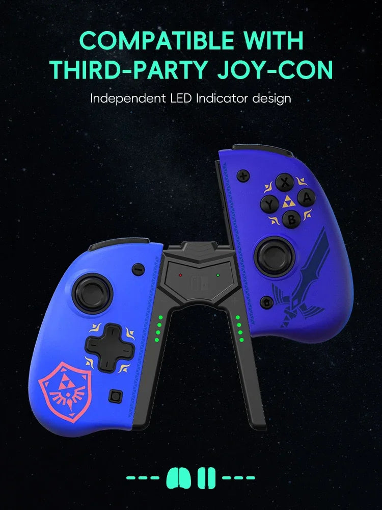DATA FROG Switch Charging Grip – Joy-Con Charging Bracket Handle for Nintendo Switch, Switch Lite & OLED Accessories