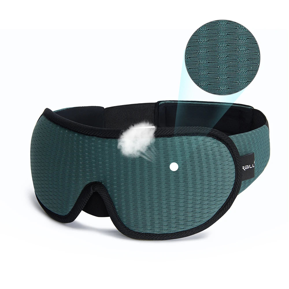 3D Padded Sleep Mask — Soft Eye Shade Blindfold for Blocking Light, Sleeping Aid Eyepatch