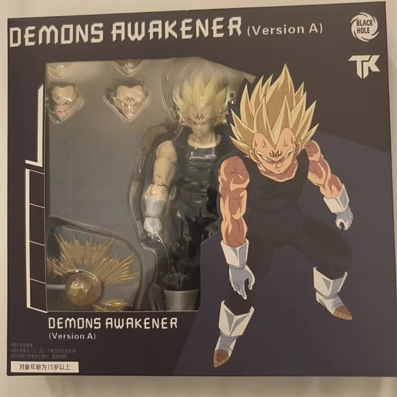 Majin Vegeta Super Saiyan Action Figure - Full Power Battle Damage Anime Collectible Model Toy