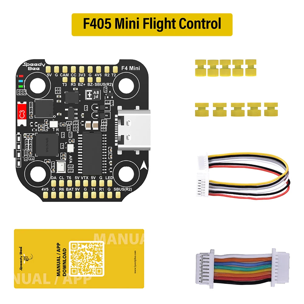 SpeedyBee F405 Mini Stack Flight Controller with BLS 35A V2 4-in-1 ESC for RC FPV Racing Drone