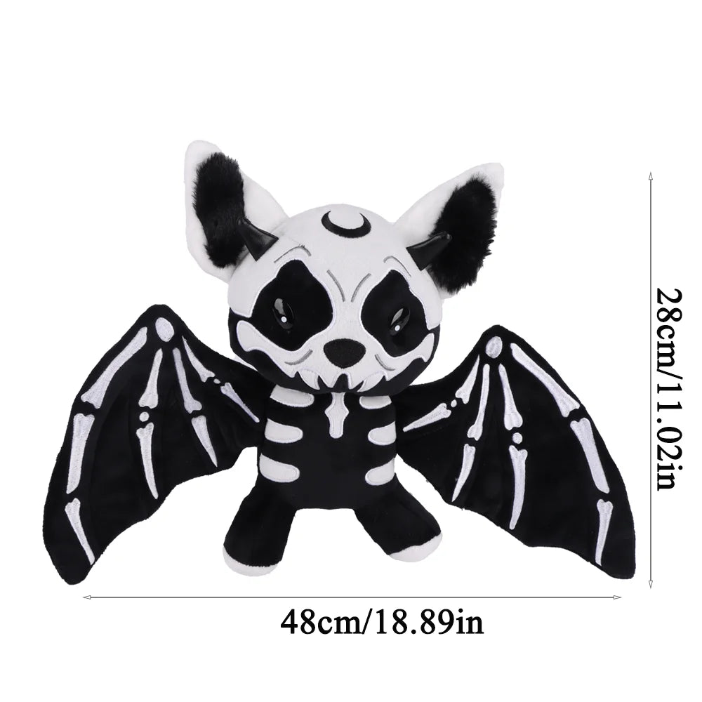 28cm Halloween Two-Tone Skeleton Bat Plush Toy – Cute Stuffed Animal Doll for Home Decor & Holiday Gift
