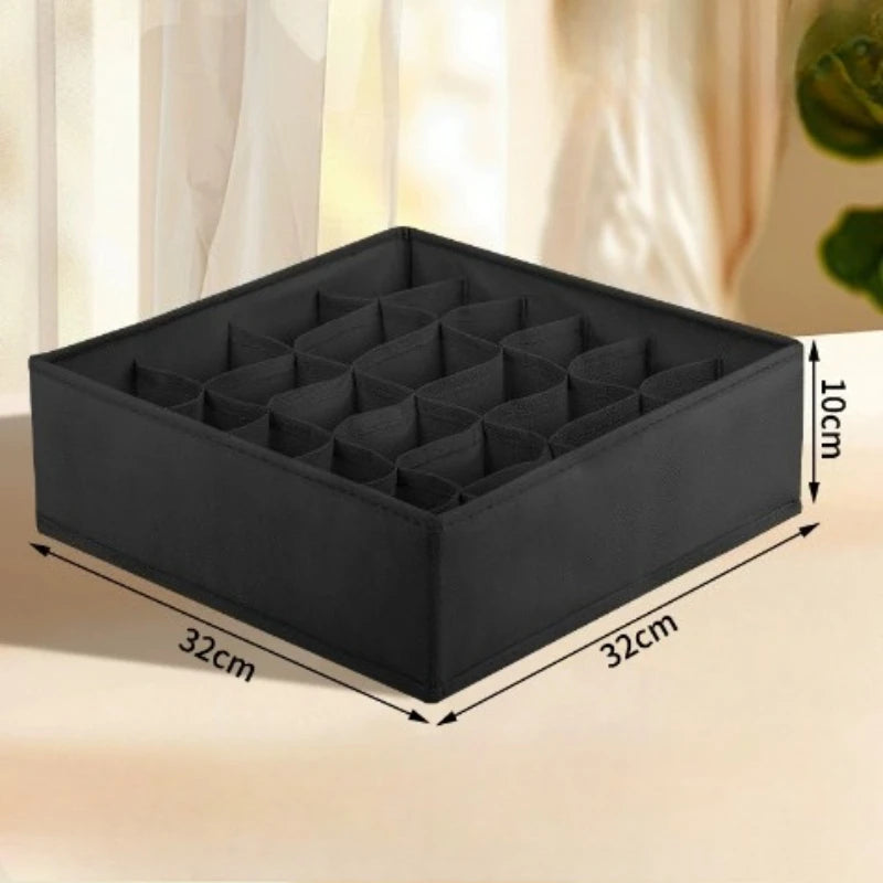 24-Compartment Foldable Drawer Organizer – Fabric Storage Box for Underwear, Socks & Ties Closet Organization System