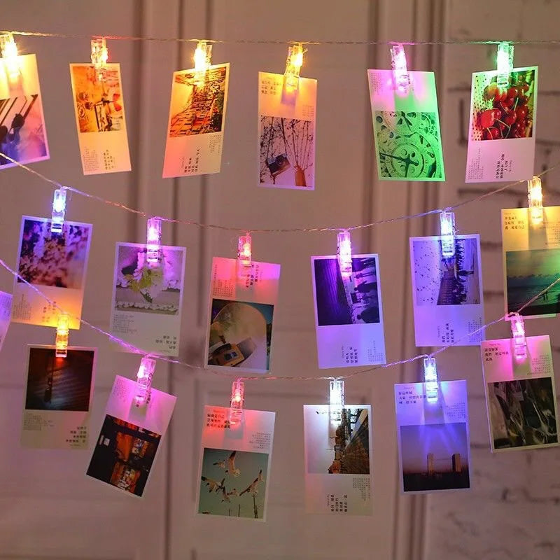 3M 20 LED Photo Clip Fairy String Lights - Card Holder Garland for Parties, Weddings & Home Decor