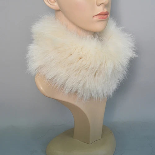 2025 Real Fox Fur Scarf and Headband – Luxury Winter Neck Warmer for Women, 100% Natural Fur, Elastic Ring Muffler