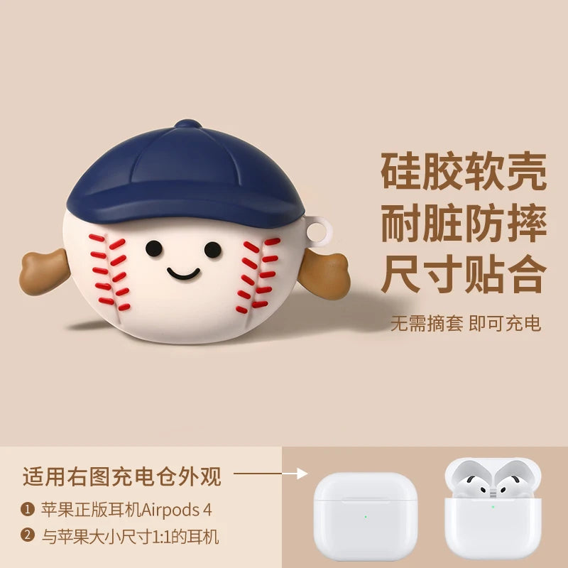 Cute Lying Panda Silicone Case for AirPods 4 (2024) & AirPods Pro 1/2/3 β Protective Earbuds Charging Cover