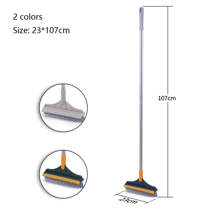 Long Handle Bathroom Floor Brush - Tile and Wall Cleaning Tool for Washroom and Toilet